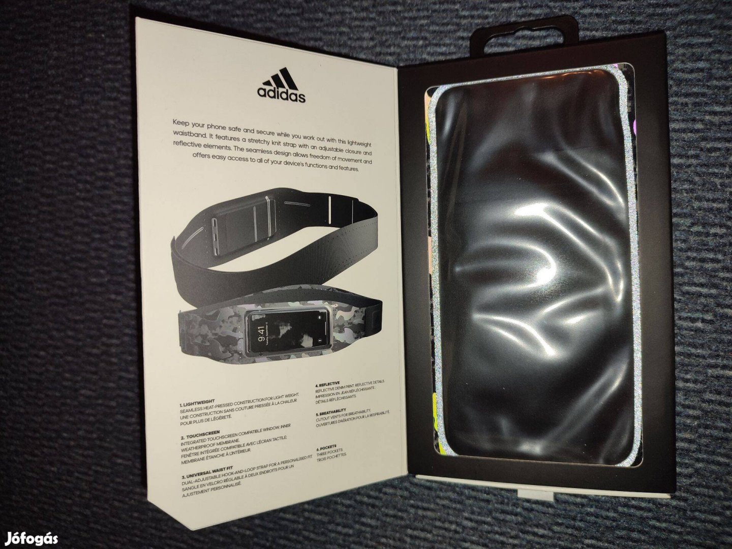 Adidas mobiltartós fényvisszaverős sport övtáska
