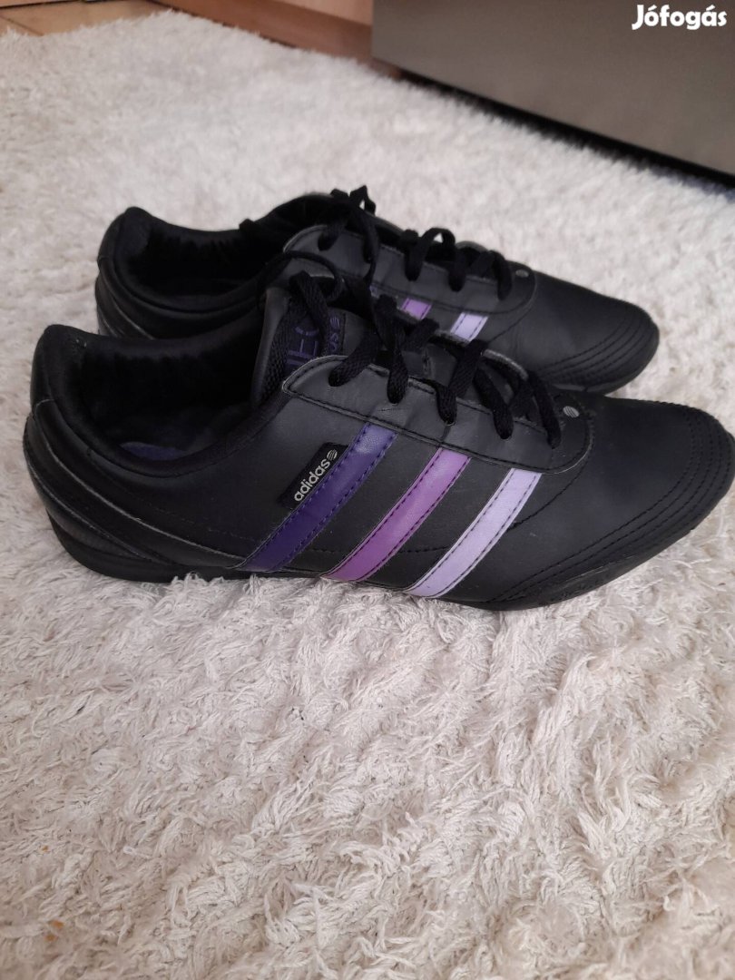 Adidas neo label fekete lila levendula csíkos cipő sport felső 