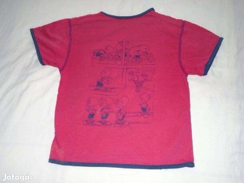 Adidas piros és mintás póló 5-6 évesre (méret 116)