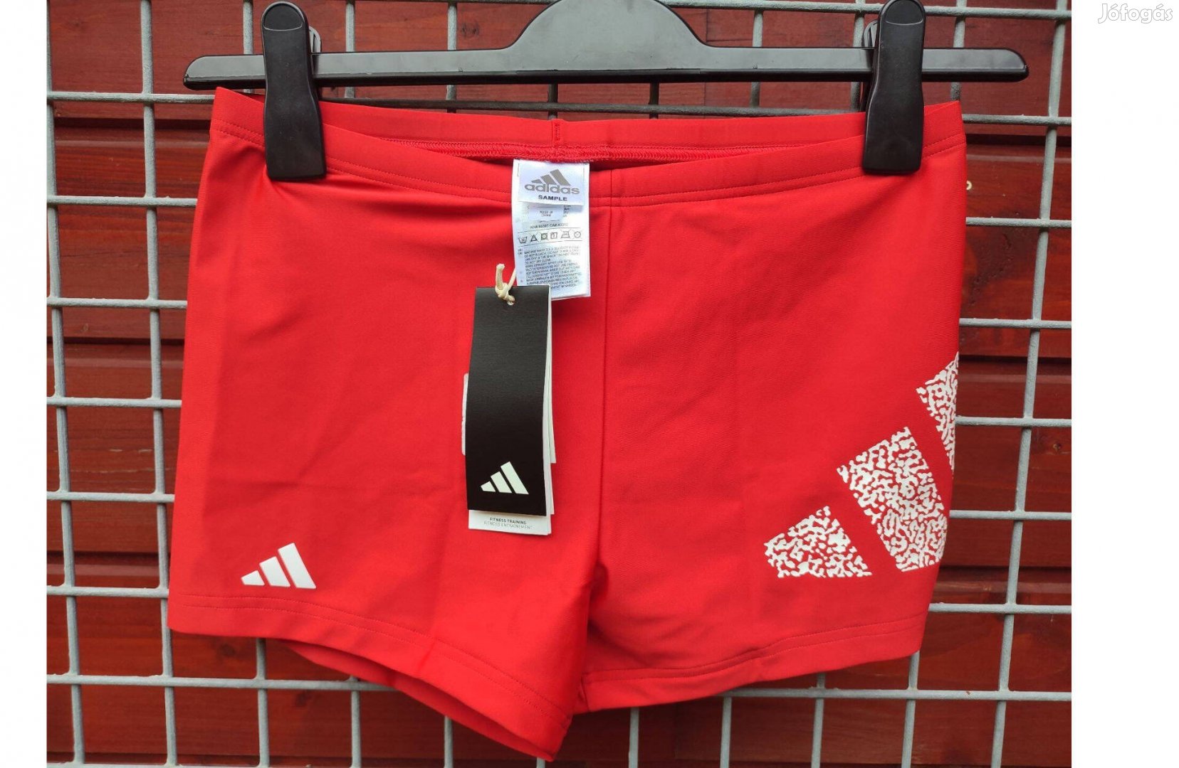 Adidas piros logós boxer fürdőnadrág M-es (14.)