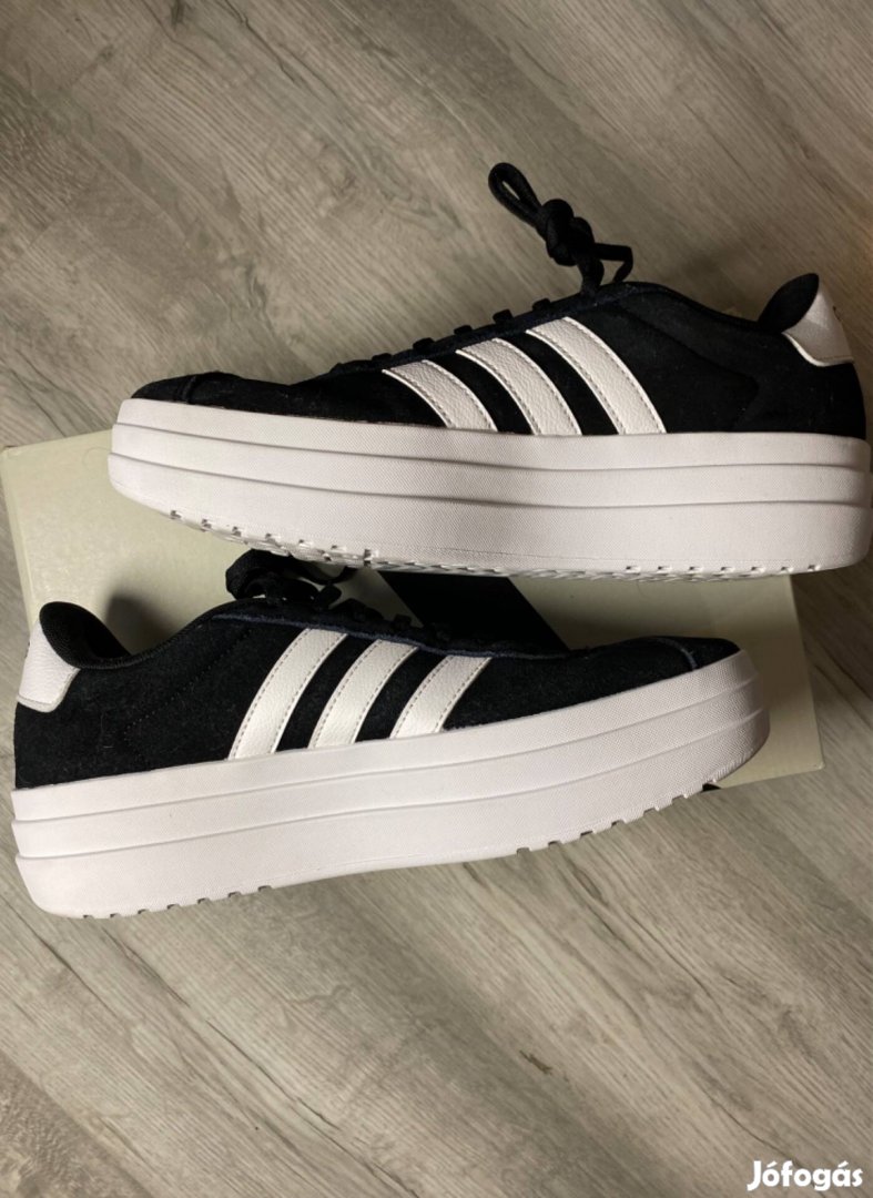 Adidas platform velúr sportcipő/sneaker - Fekete