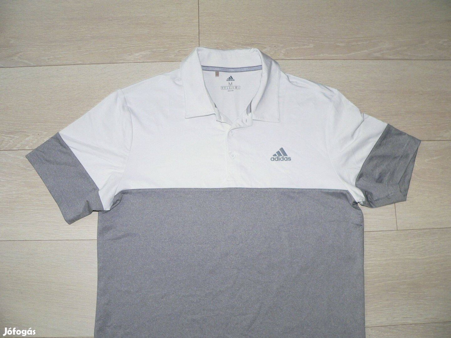 Adidas rövid ujjú galléros póló (M)