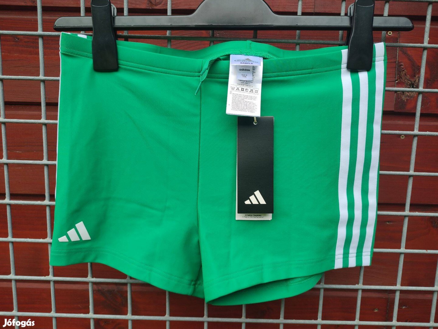 Adidas zöld fehér boxer fürdőnadrág M (16.)