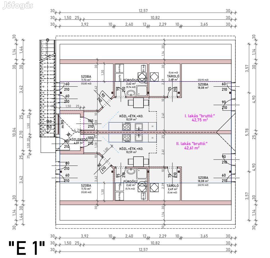 Adony központban új építésű lakás