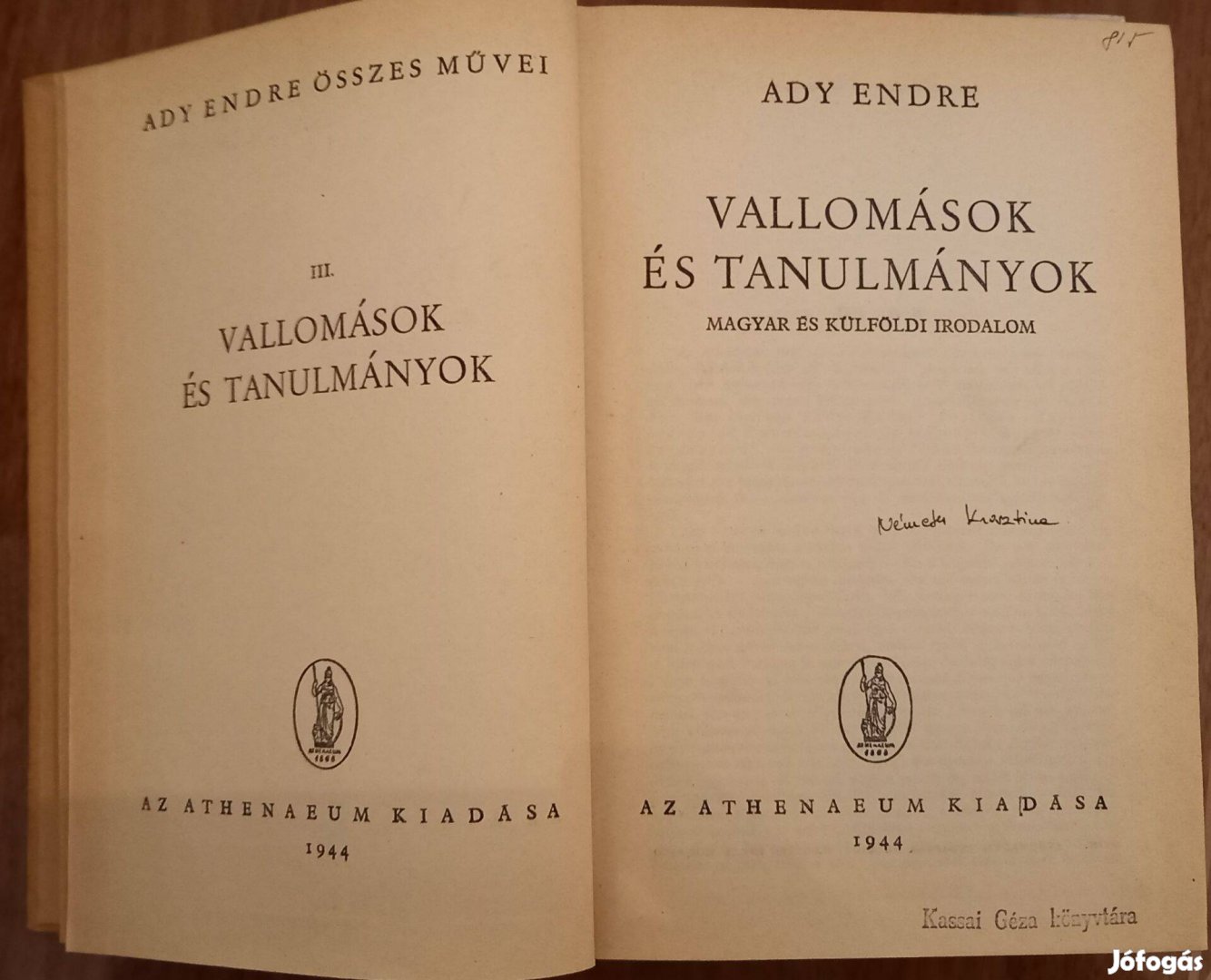 Ady Endre: Vallomások és tanulmányok