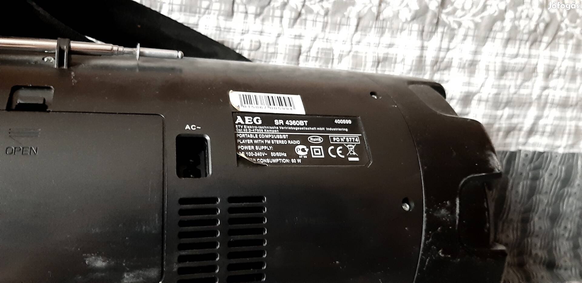 Aeg bluetooth hordozható magnó taviranyitoval