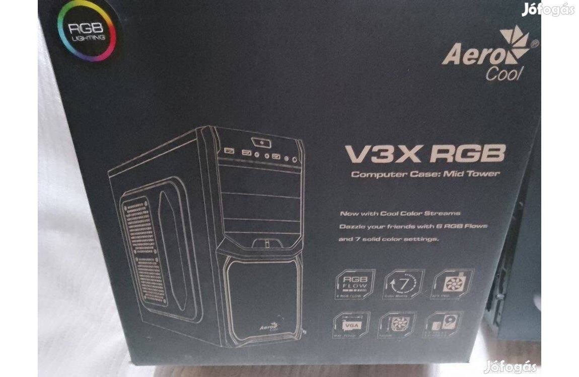 Aerocool V3X RGB pc ház 450W táp