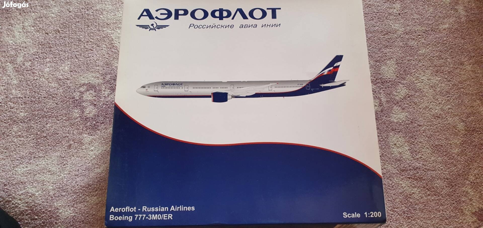Aeroflot Jcwings 777-300ER fém repülőgépmodell