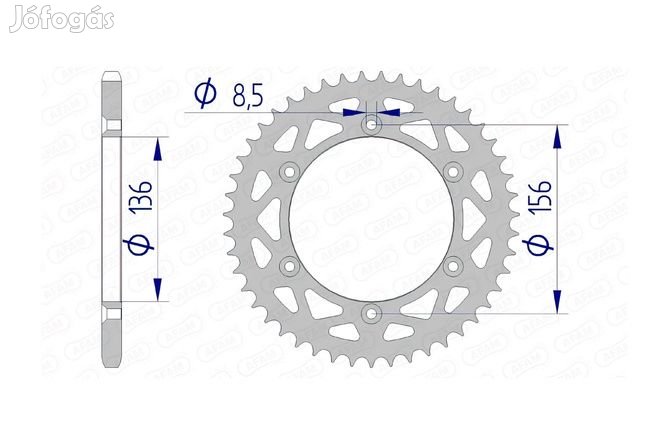 Afam 47 fogú alumínium önálló tisztítású hátsó lánckerék Beta / GasGas