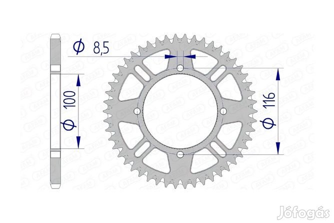 Afam Alumínium Hátsó Lánckerék 420 / 55 fog KX 80 / 85