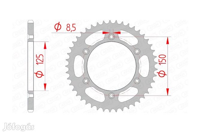 Afam acél hátsó lánckerék 42 fogú KTM / Husqvarna