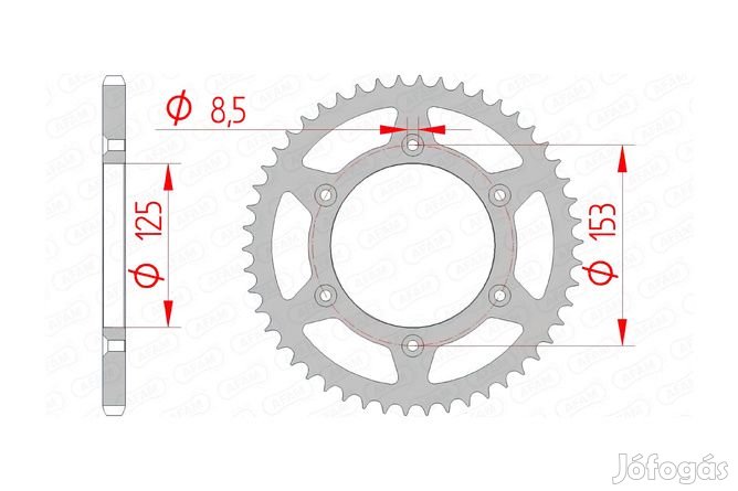 Afam acél hátsó lánckerék 45 foggal Honda CR / CRF / XR