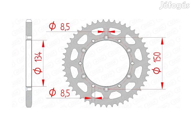 Afam acél hátsó lánckerék 50 fogú Kawasaki KX / KXF