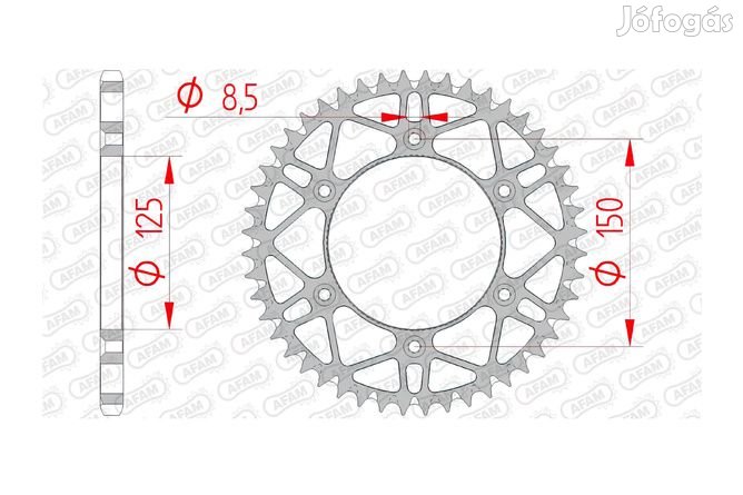 Afam acél hátsó lánckerék, öntisztító, 51 fog, KTM / Husqvarna