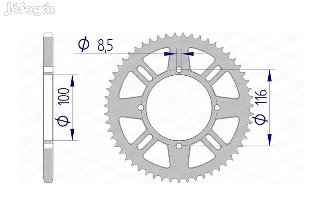 Afam alumínium hátsó lánckerék 420 / 51 fog KX 80 / 85