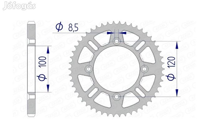 Afam alumínium hátsó lánckerék 428 / 47 fog RM / YZ 85