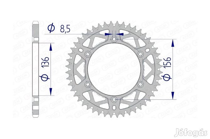 Afam alumínium hátsó lánckerék 49 fogas GasGas / Husqvarna