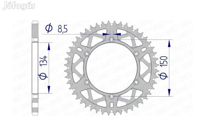 Afam alumínium hátsó lánckerék 52 fog Kawasaki KX / KXF