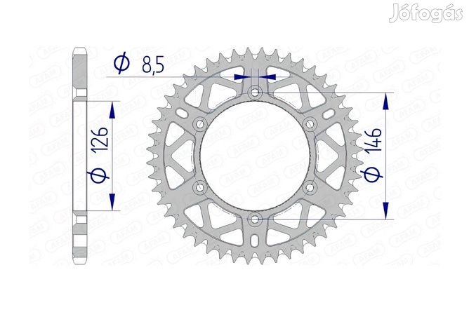 Afam alumínium hátsó lánckerék önmagát tisztító 52 fogas Suzuki RM-Z 2