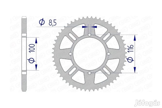 Afam alumínium hátsó lánckerék öntisztító 420 / 50 fog KX 80 / 85