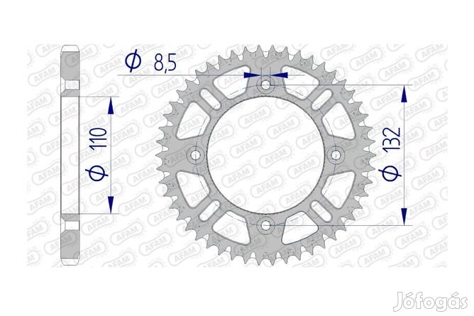 Afam alumínium hátsó lánckerék öntisztuló 428 / 49 fogú SX / TC 85