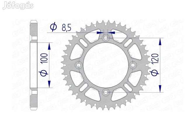 Afam alumínium hátul lánckerék öntisztító 428 / 52 fog RM / YZ 85