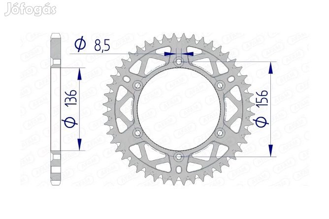 Afam alumínium ön-tisztító hátsó lánckerék 50 fogú Beta / GasGas / Hus