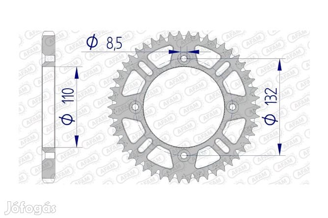 Afam alumínium öntisztító hátsó lánckerék 428 / 48 fog SX / TC 85