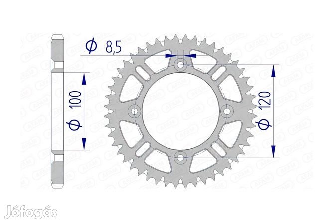 Afam alumínium öntisztító hátsó lánckerék 428 / 53 fog RM / YZ 85