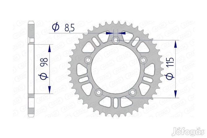 Afam alumínium öntisztító hátsó lánckerék 50 fog KTM 65-höz