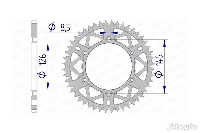 Afam alumínium öntisztító hátsó lánckerék 50 fogas Suzuki RM-Z 250 / 4