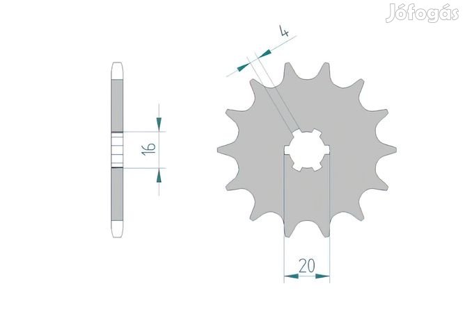 Afam első lánckerék, 13 fogas, KX 125, 1992-1993