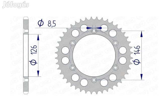 Afam hátsó lánckerék, alumínium, öntisztító, 46 fog, Suzuki RM-Z 250 /