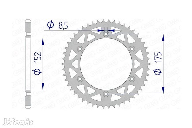 Afam hátsó lánckerék alumínium 50 fog Yamaha YZ 125 / 250