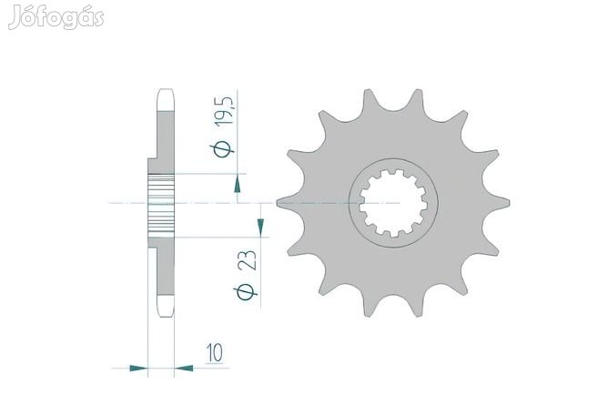 Afam öntisztító első lánckerék 12 foggal KX 125-höz