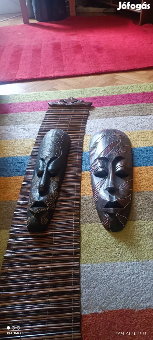 Afrikai fa maszkok. 50 cm-esek. Ár egyben. Posta 