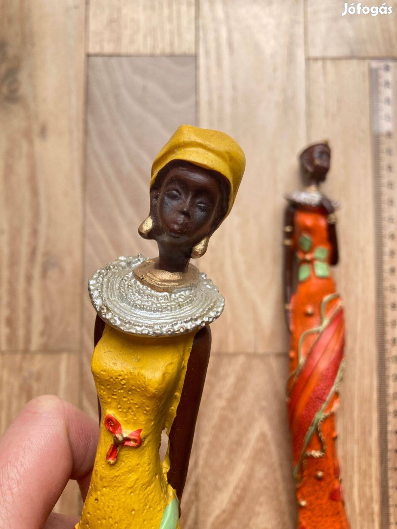 Afrikai nők kerámia szobor pár