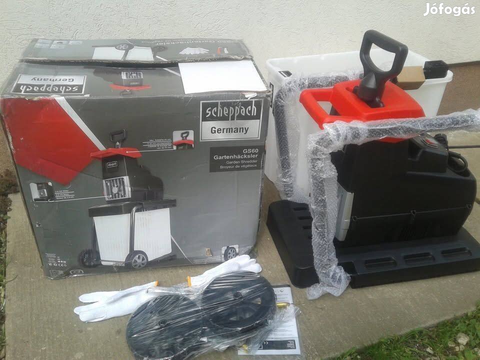 Ágdaráló Hengerkéses Scheppach GS 60 - 2800 W Motorral, Átlátszó Gyűjt