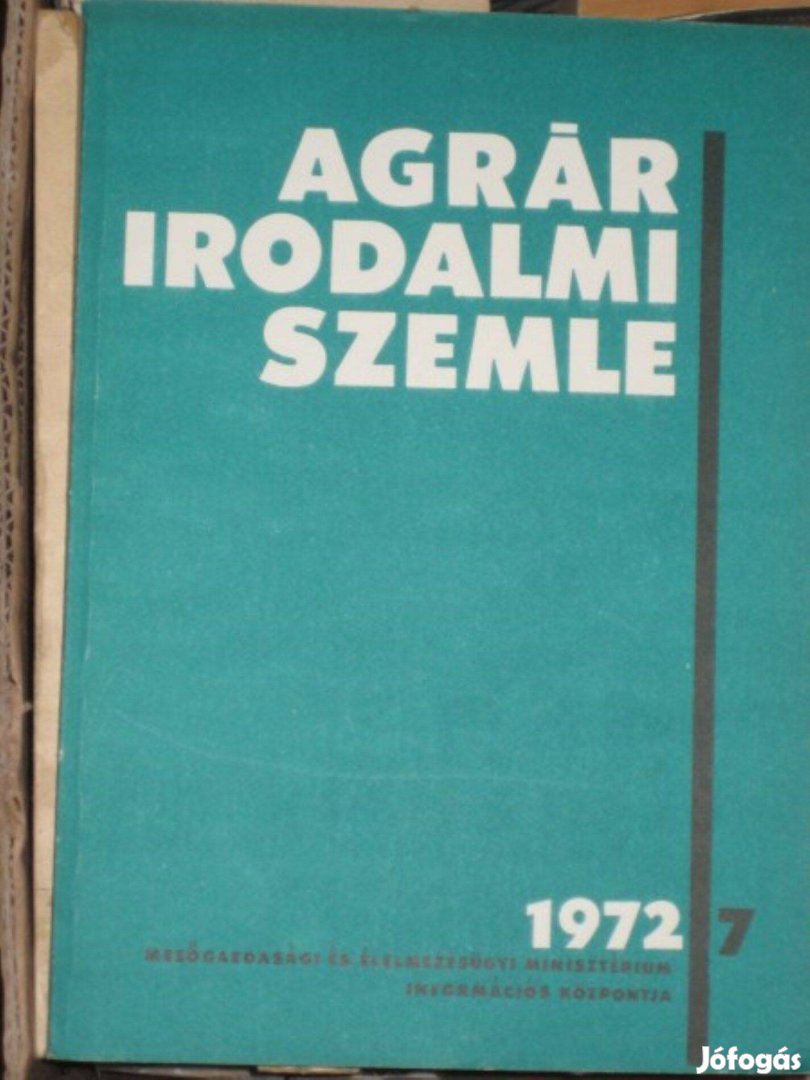 Agrárirodalmi Szemle 1972 6.-8., 11.-12. és név- és tárgymutató