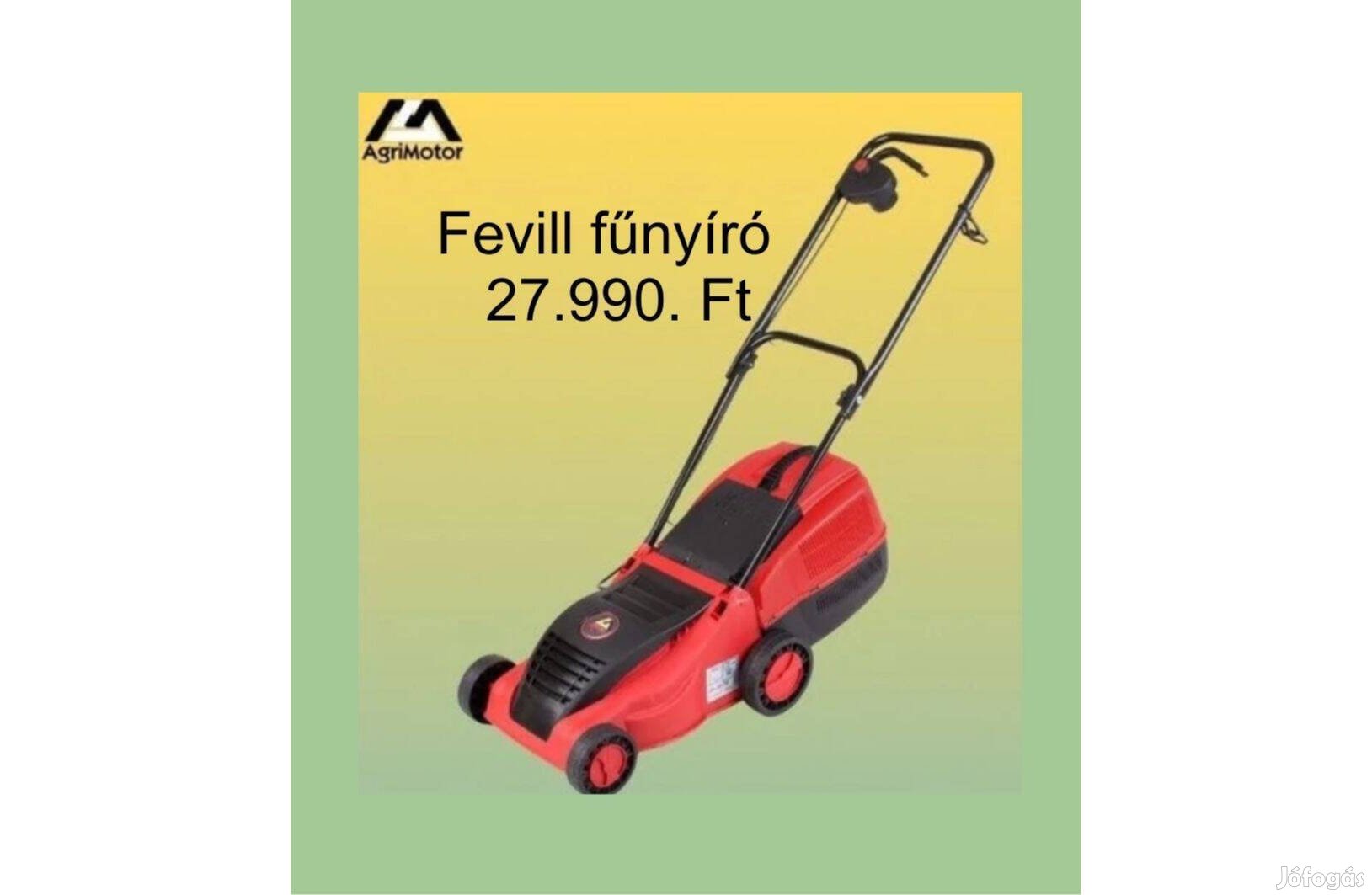Agrimotoros fűnyíró, Fevill 1000 W-os, kicsi kertekhez ajánlott