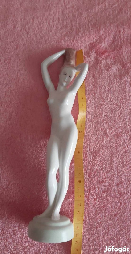 Aguincum porcelán szobor, női akt,jelzett,26cm