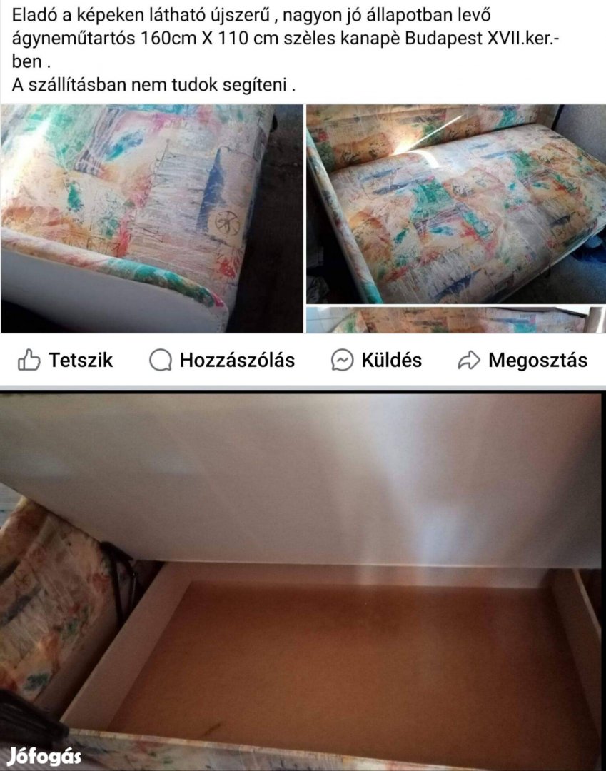 Ágyneműtartós heverő