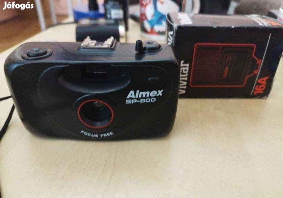 Aimex SP-800 35mm fényképező - Vivitar vaku - Retro