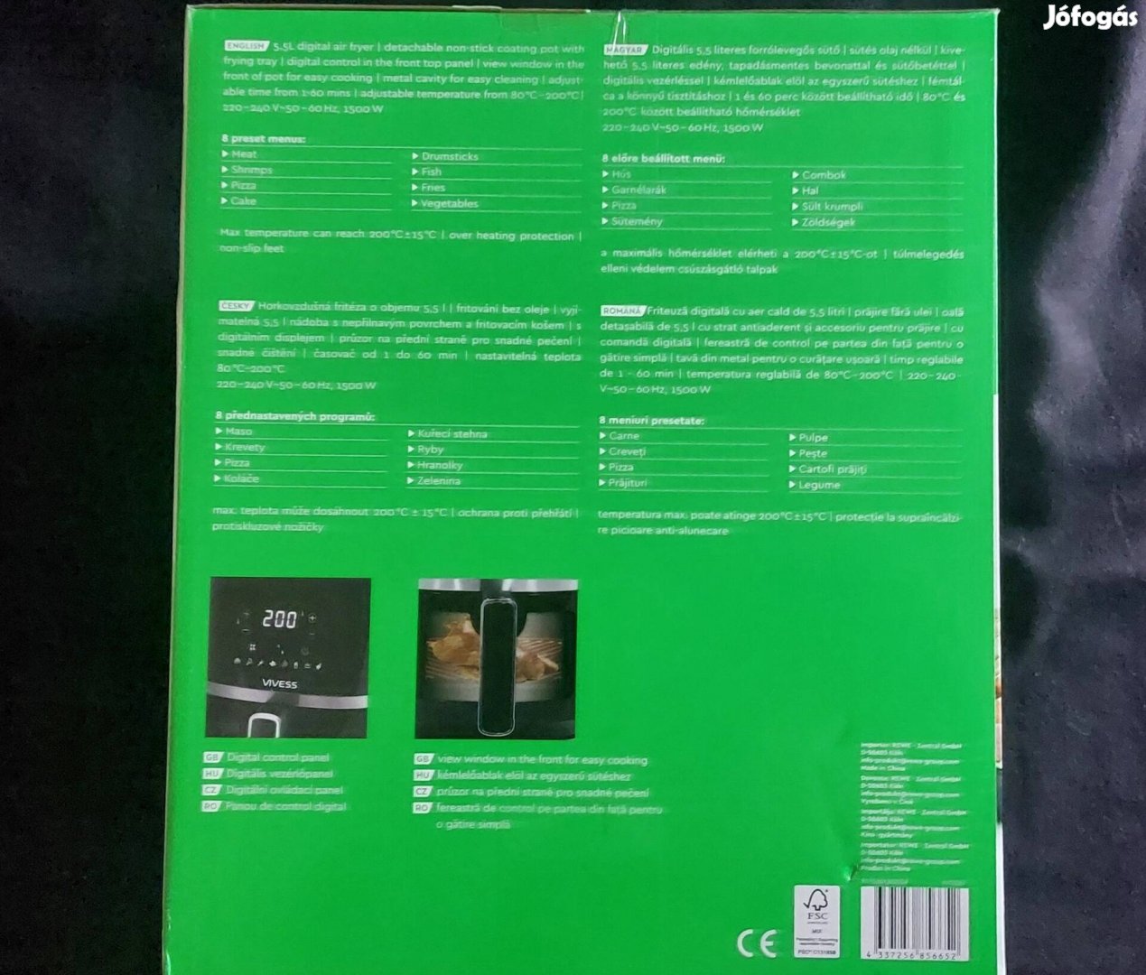 Air Fryer Vivess bontatlan csomagolásban eladó