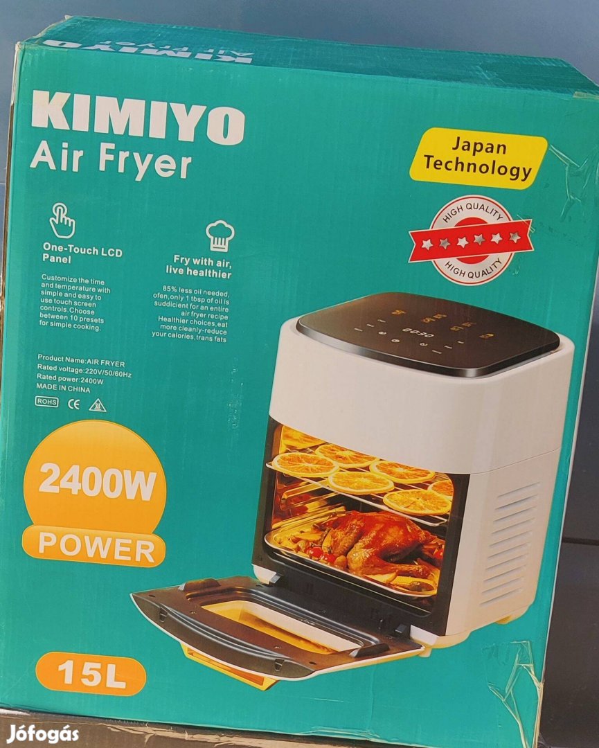 Air Fryer forro levegös olaj nélküli sütő 2400W 15L Új