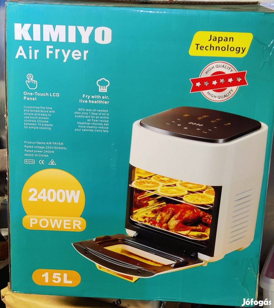 Air Fryer forro levegös olaj nélküli sütő 2400W 15L Új