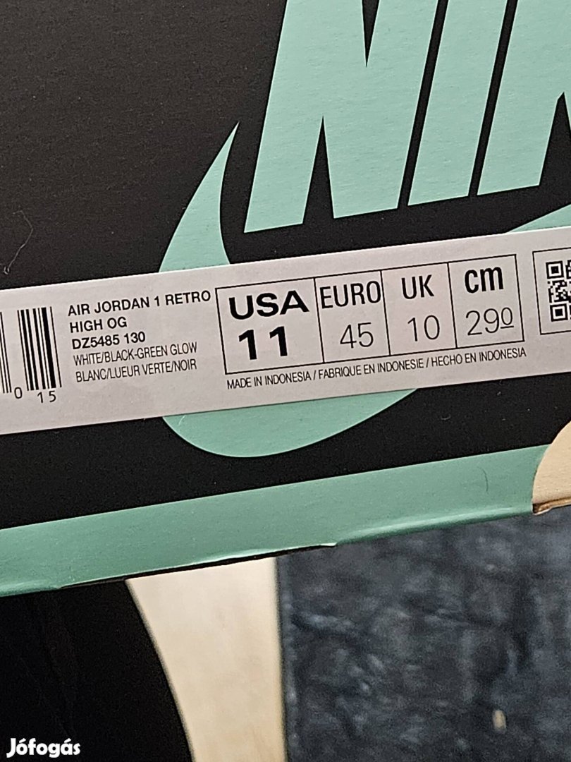 Air Jordan 1 High OG  " Green Glow " férfi cipő 41 / 45