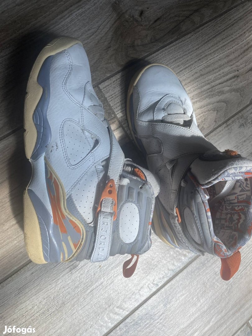 Air Jordan 8 Retro Ps White Silver Blaze Stealth Orange