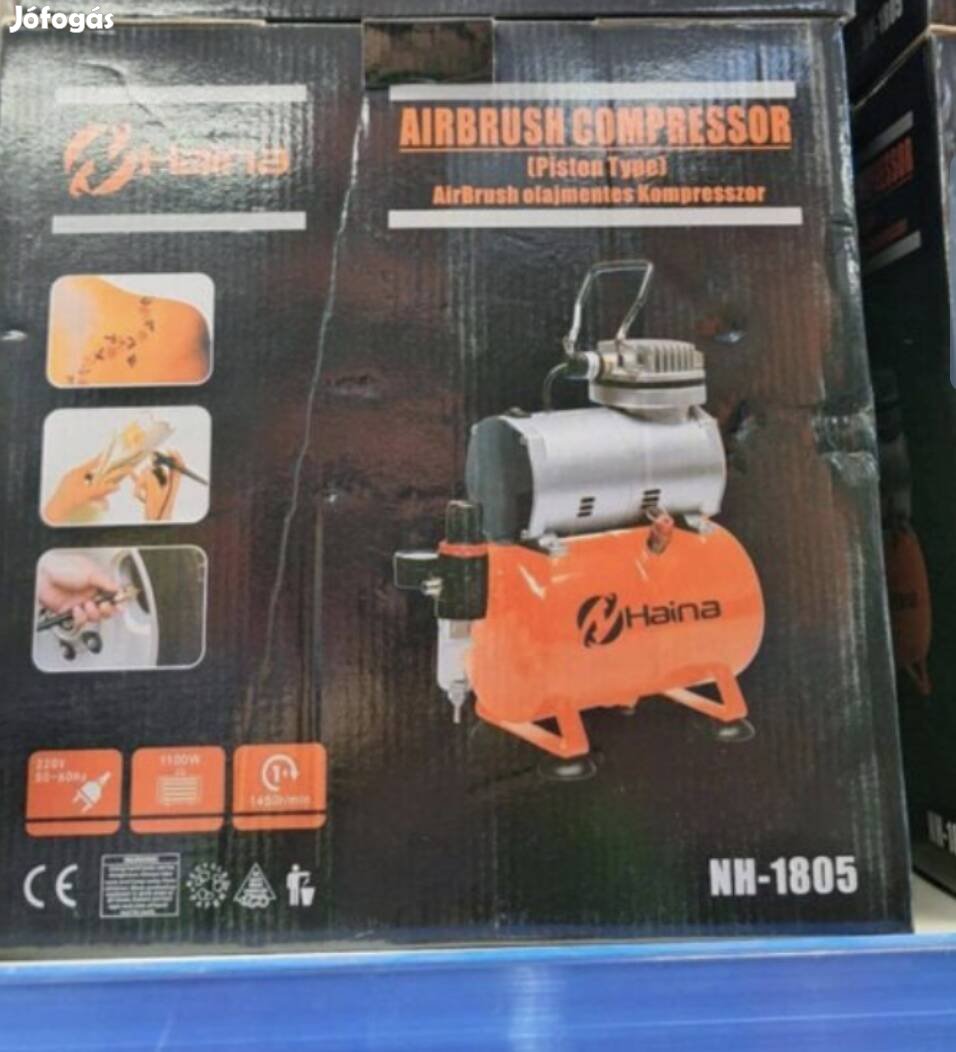 Airbrush mini olajmentes kompresszor 1100W 3liter