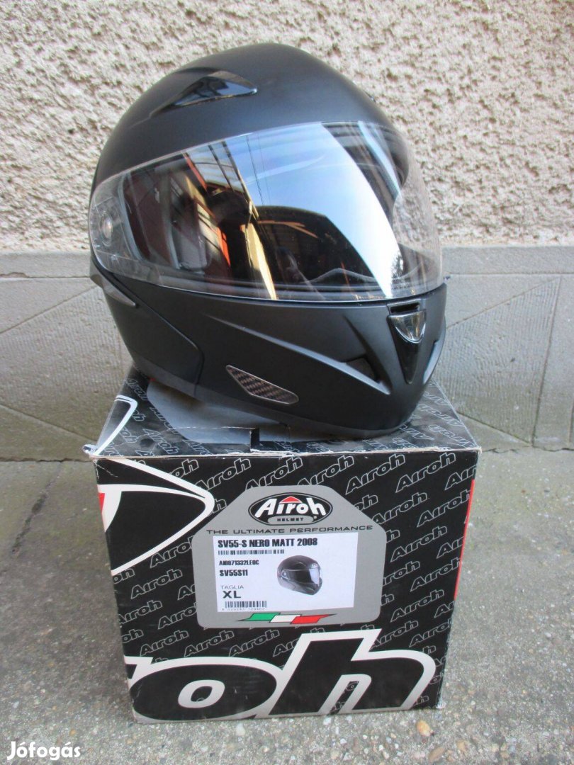 Airoh SV55-S Nero Matt motoros bukósisak Bluetooth előkészítéssel